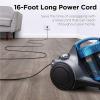 image:imageEureka Bagless Canister Vacuum Cleaner Lightweight Vac for Carpets and Hard Floors Silver with Black NEN180Blue