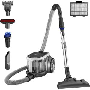 image:imageEureka Bagless Canister Vacuum Cleaner Lightweight Vac for Carpets and Hard Floors Silver with Black NEN180Silver With Black