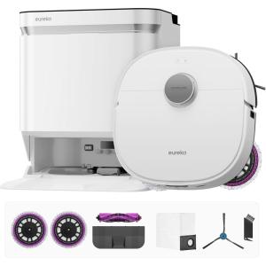 image:imageEureka J15 Pro Ultra Robot Vacuum and Mop with Self Emptying Base 16200 Pa Suction FlexArm Design Mop Auto Mop Hot Water Washing amp Hot Air Drying AntiTangle AI Obstacle Avoidance BlackWhite