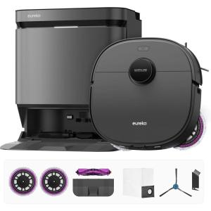 image:imageEureka J15 Pro Ultra Robot Vacuum and Mop with Self Emptying Base 16200 Pa Suction FlexArm Design Mop Auto Mop Hot Water Washing amp Hot Air Drying AntiTangle AI Obstacle Avoidance BlackBlack