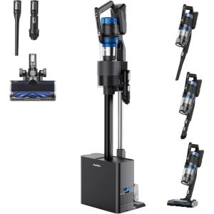 image:imageEureka Stylus Elite NEC490BL Cordless Stick Vacuum 350W Powerful Suction SelfEmptying Station 60Min Runtime AntiTangle Brushroll 5Layer HEPA Filtration Ideal for Pet HairampAll Floor Types